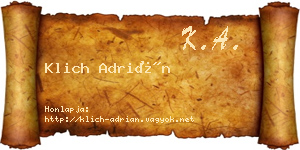 Klich Adrián névjegykártya