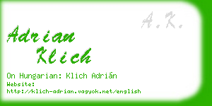 adrian klich business card